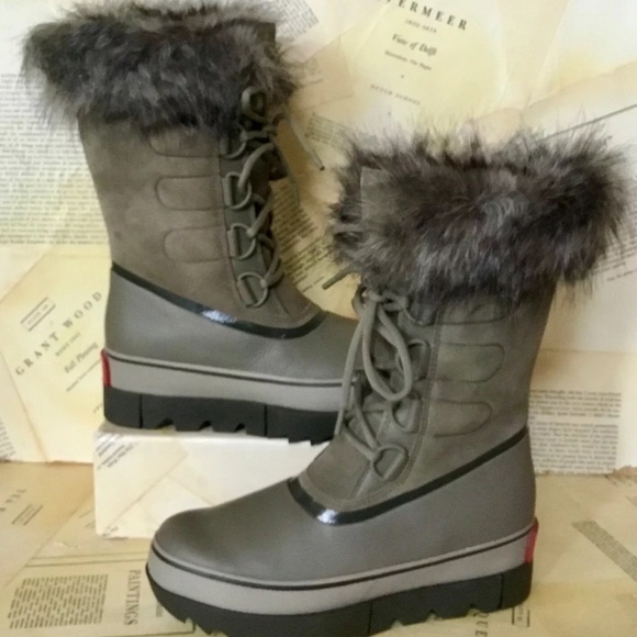 Sorel Joan Of Arctic Next Boot Faux Fur lined Cuff Waterproof Taupe - Picture 2 of 6